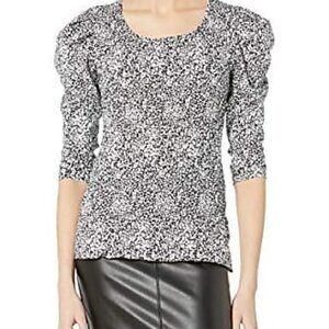 Parker Capella floral smocked blouse shirt Midnight Jasmine black new Medium M
